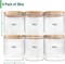 6-Pack 28oz Square Glass Jars with Airtight Bamboo Lids for Food Storage
